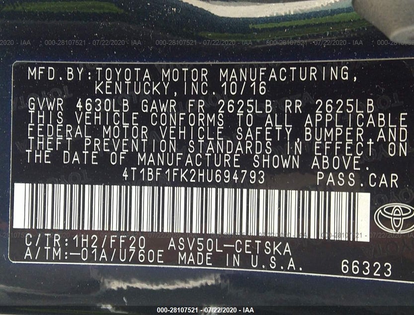 4T1BF1FK2HU694793