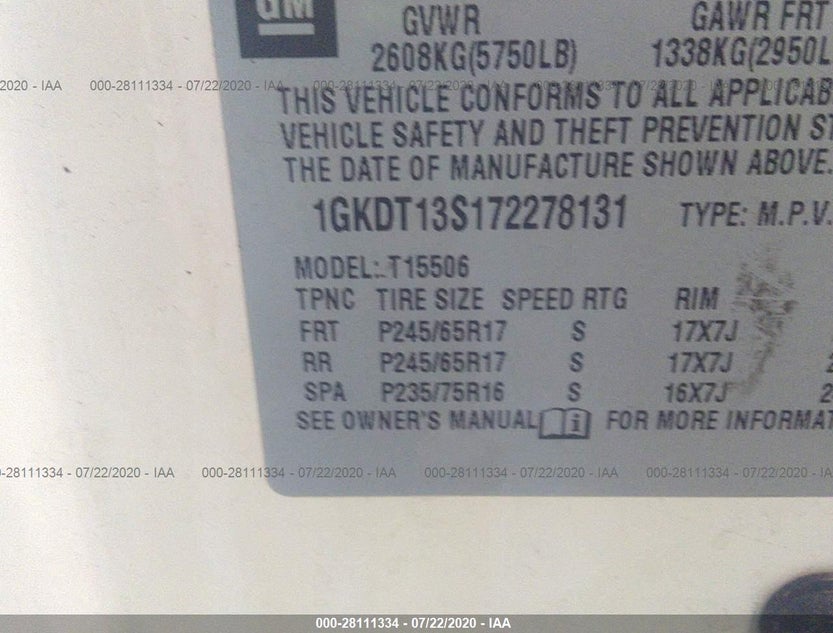 1GKDT13S172278131