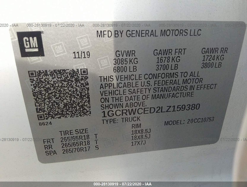 1GCRWCED2LZ159380