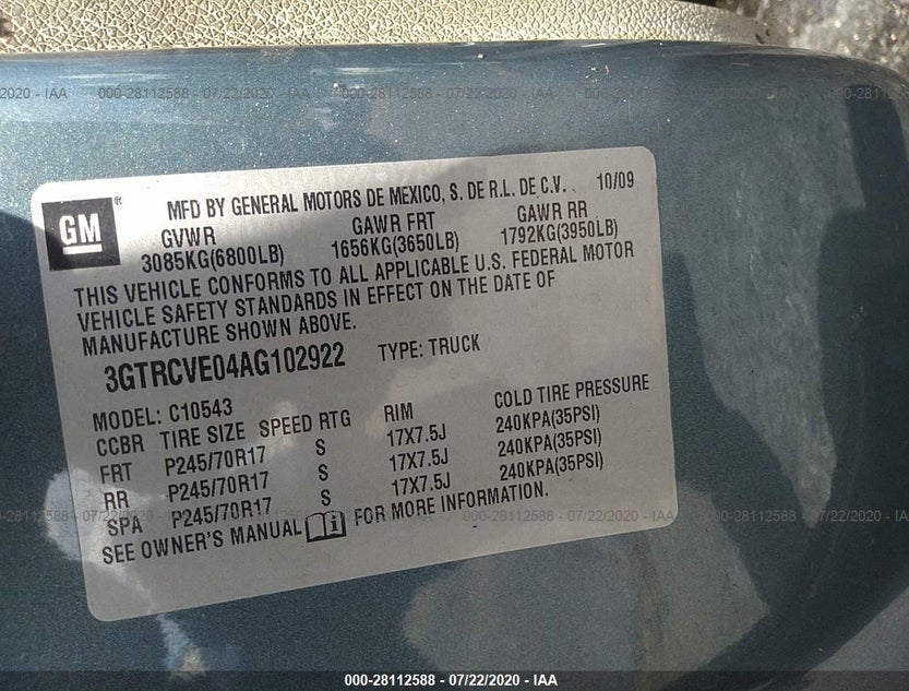 3GTRCVE04AG102922