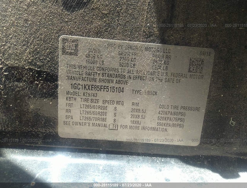 1GC1KXE85FF515104