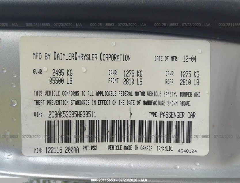 2C3AK53G85H638511