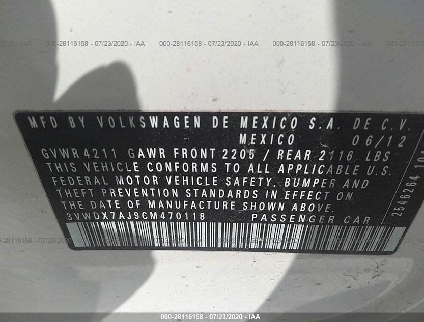 3VWDX7AJ9CM470118