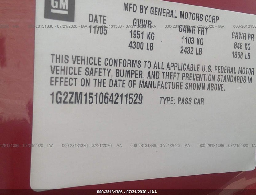 1G2ZM151064211529