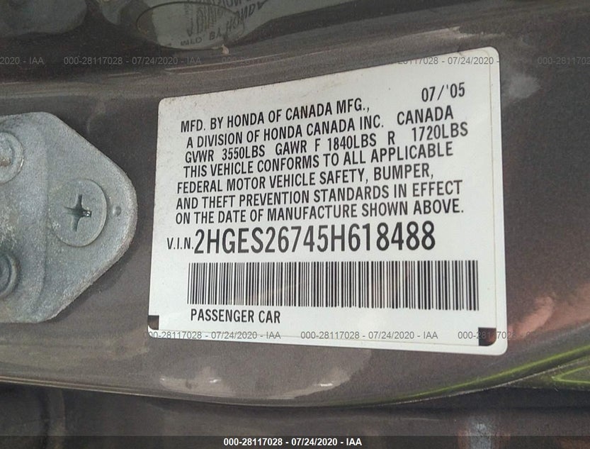 2HGES26745H618488