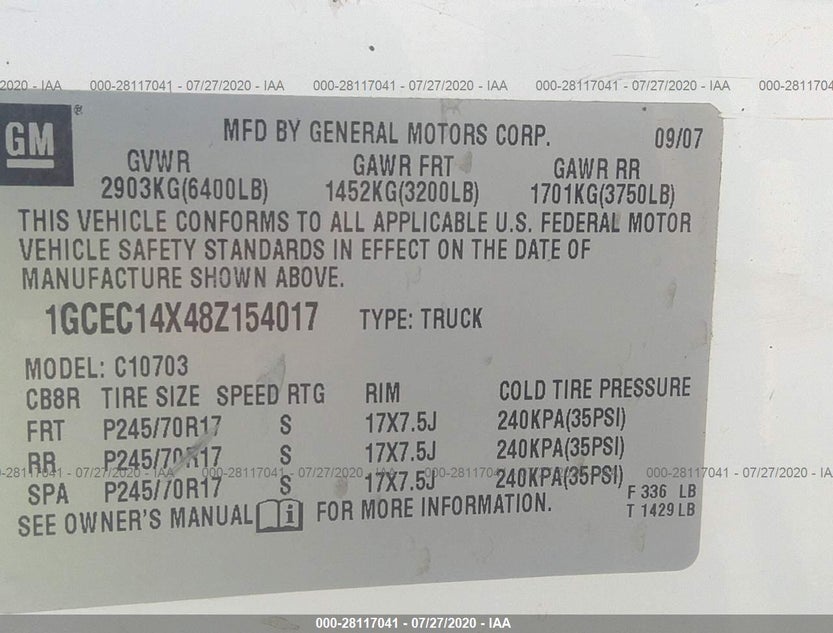 1GCEC14X48Z154017