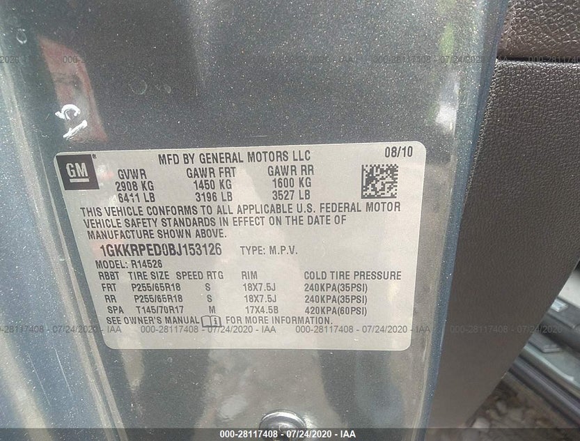 1GKKRPED0BJ153126