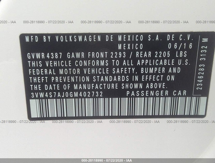 3VW4S7AJ0GM402732