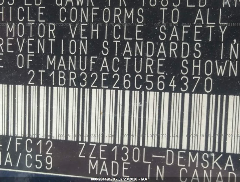 2T1BR32E26C564370