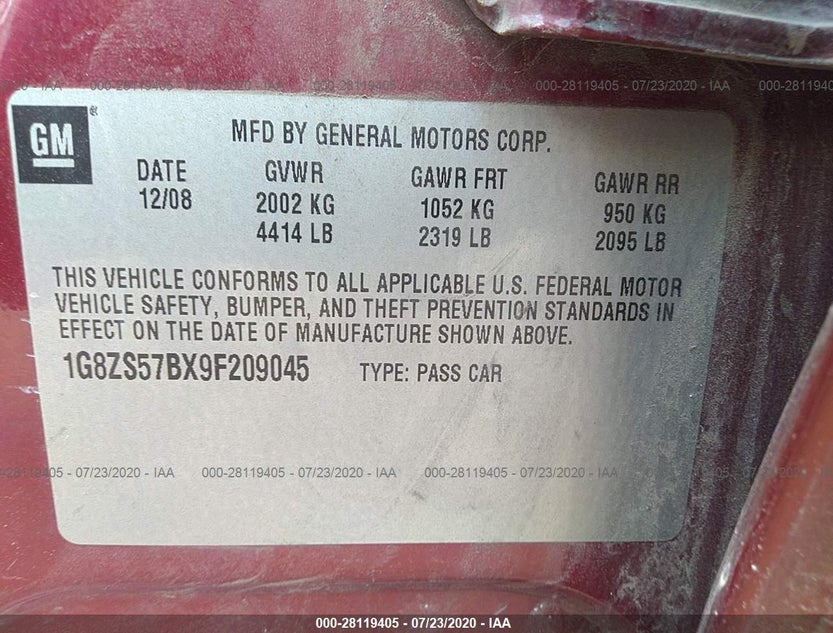 1G8ZS57BX9F209045