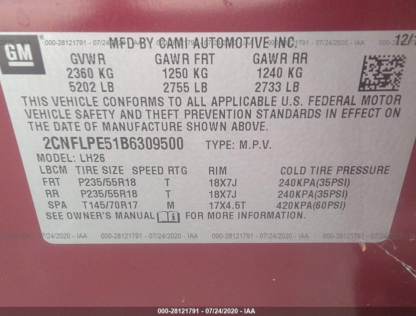 2CNFLPE51B6309500