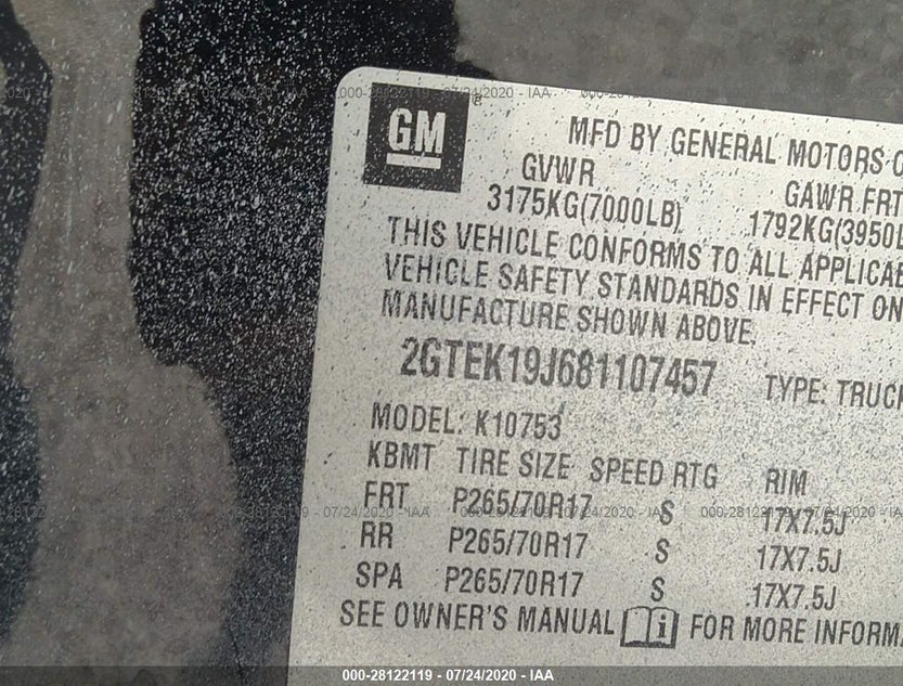 2GTEK19J681107457