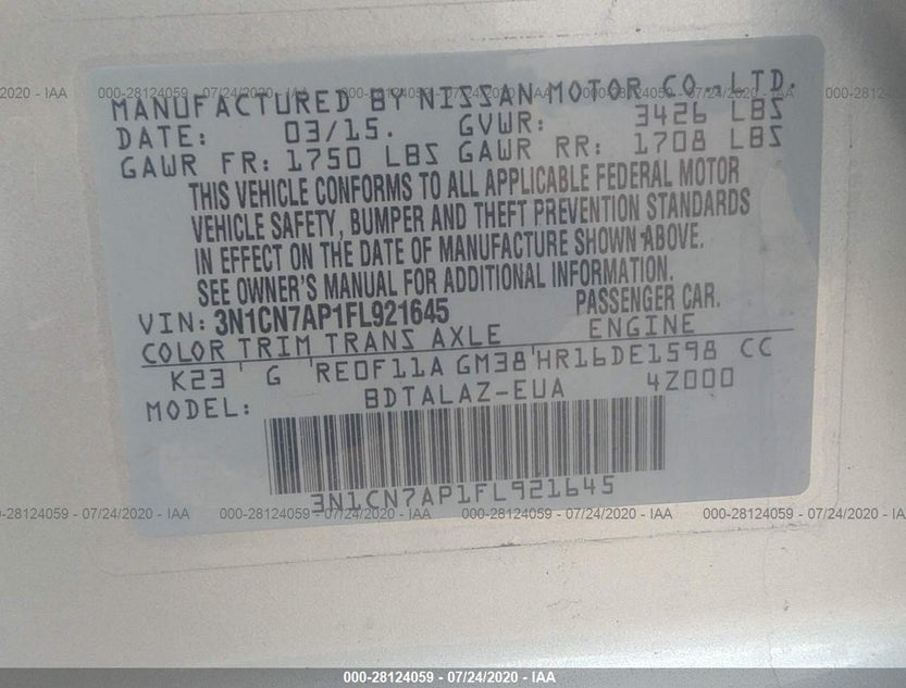 3N1CN7AP1FL921645