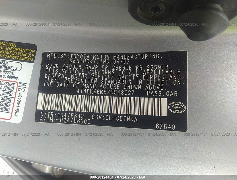 4T1BK46K57U548027