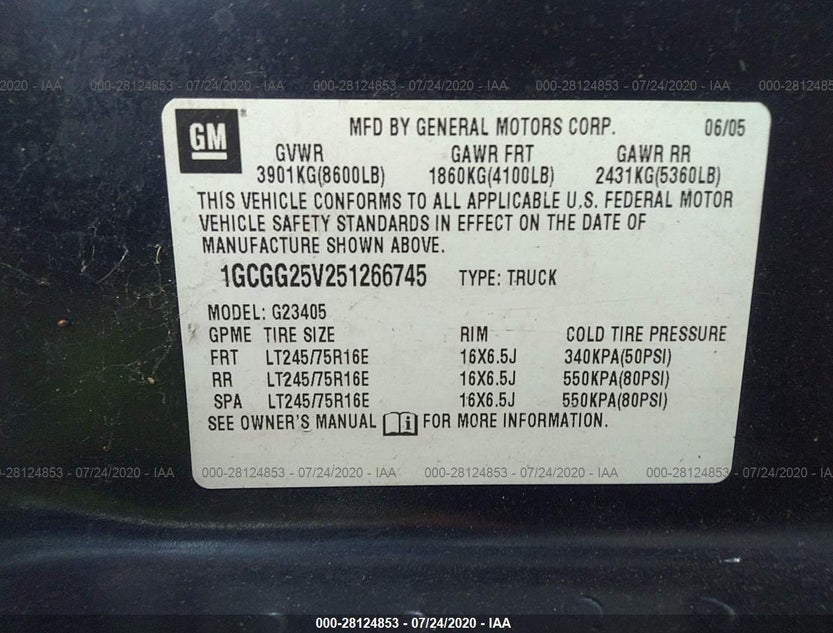1GCGG25V251266745