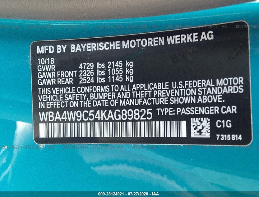 WBA4W9C54KAG89825