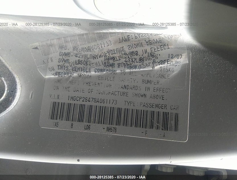 1HGCP26478A061173