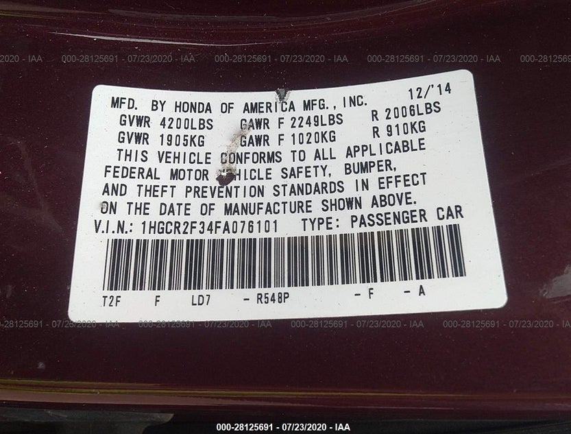 1HGCR2F34FA076101