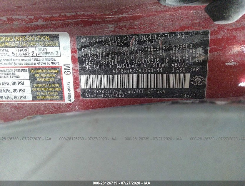 4T1BK46K78U060411