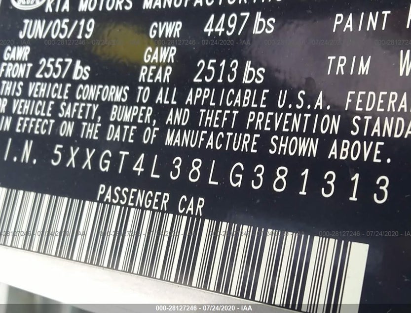 5XXGT4L38LG381313