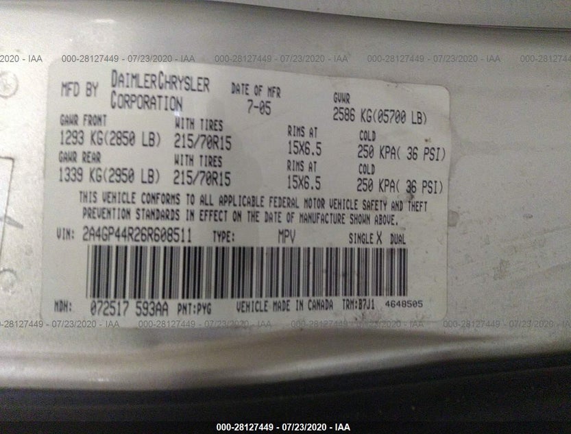 2A4GP44R26R608511