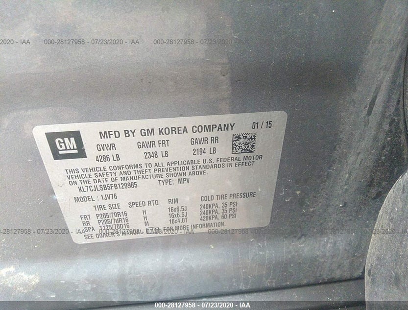 KL7CJLSB5FB129985