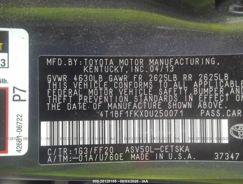 4T1BF1FKXDU250071