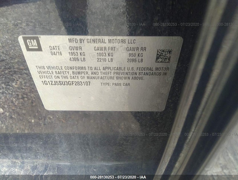 1G1ZJ5SU3GF283107