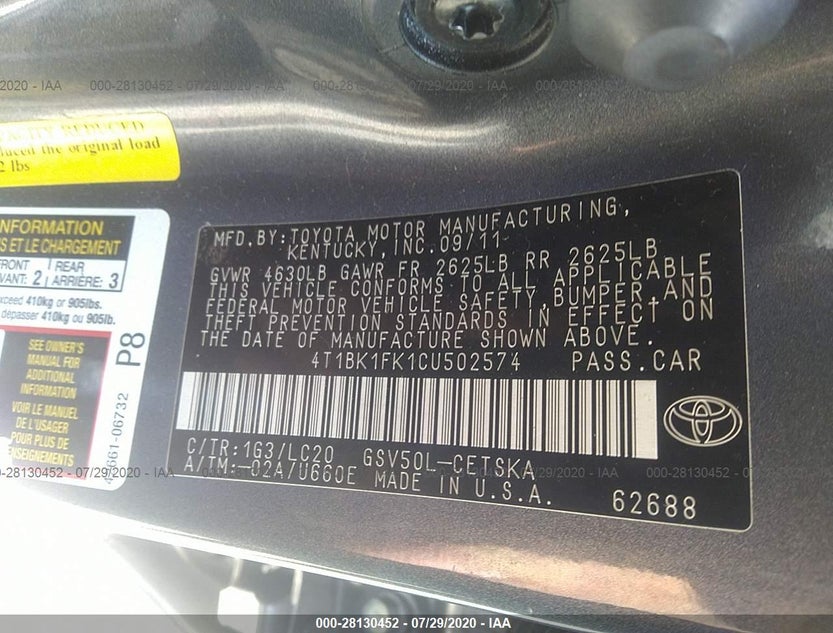 4T1BK1FK1CU502574