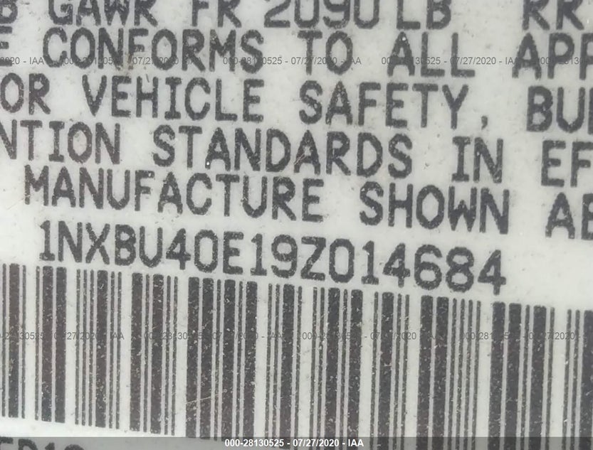 1NXBU40E19Z014684