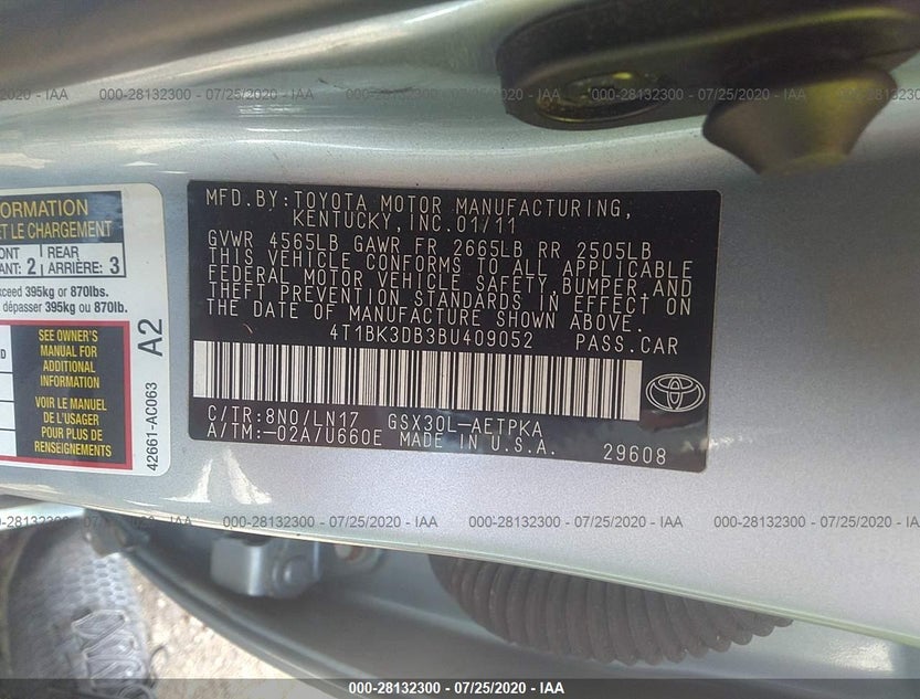 4T1BK3DB3BU409052