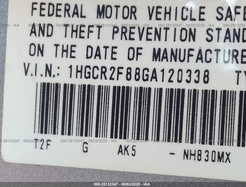 1HGCR2F88GA120338
