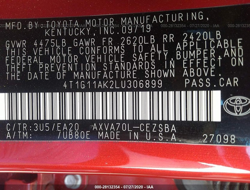 4T1G11AK2LU306899