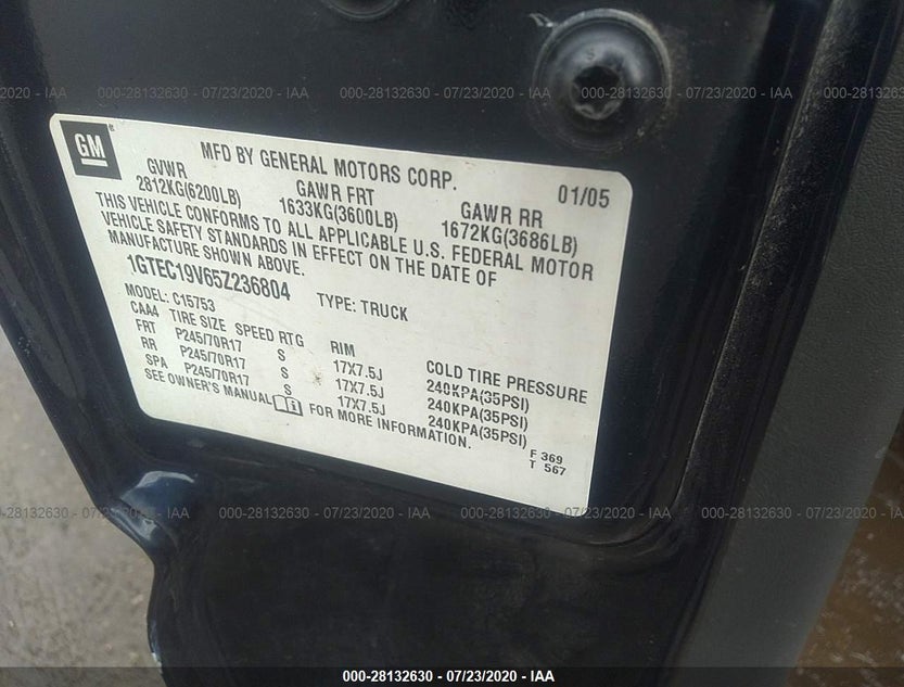 1GTEC19V65Z236804