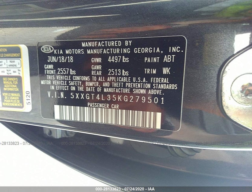 5XXGT4L35KG279501