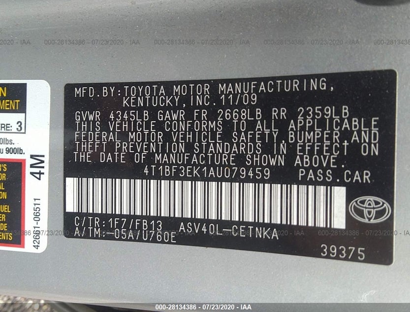 4T1BF3EK1AU079459