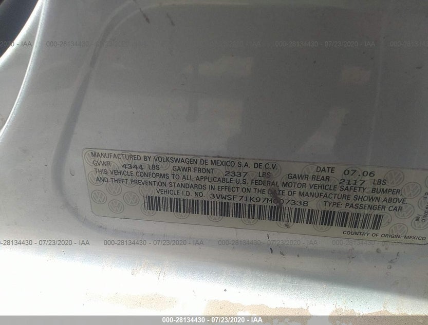 3VWSF71K97M007338