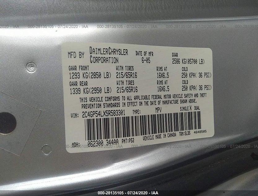 2C4GP54LX5R583301