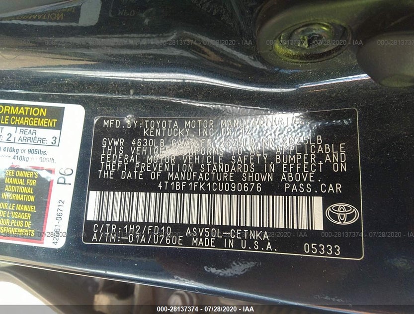 4T1BF1FK1CU090676