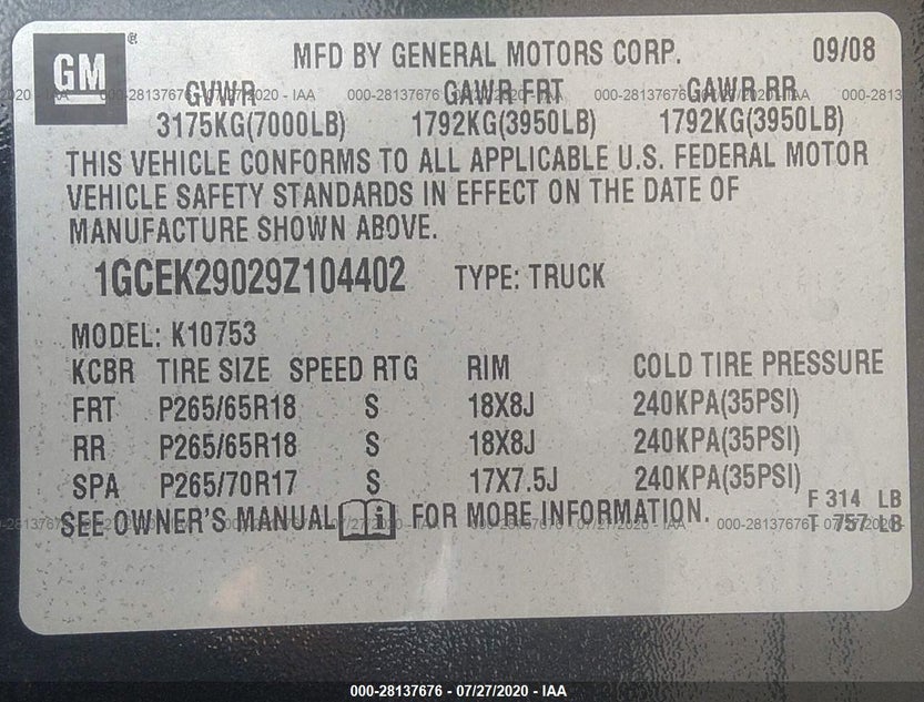 1GCEK29029Z104402