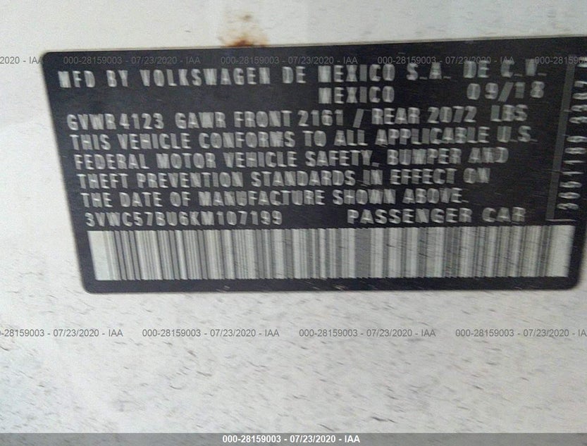 3VWC57BU6KM107199