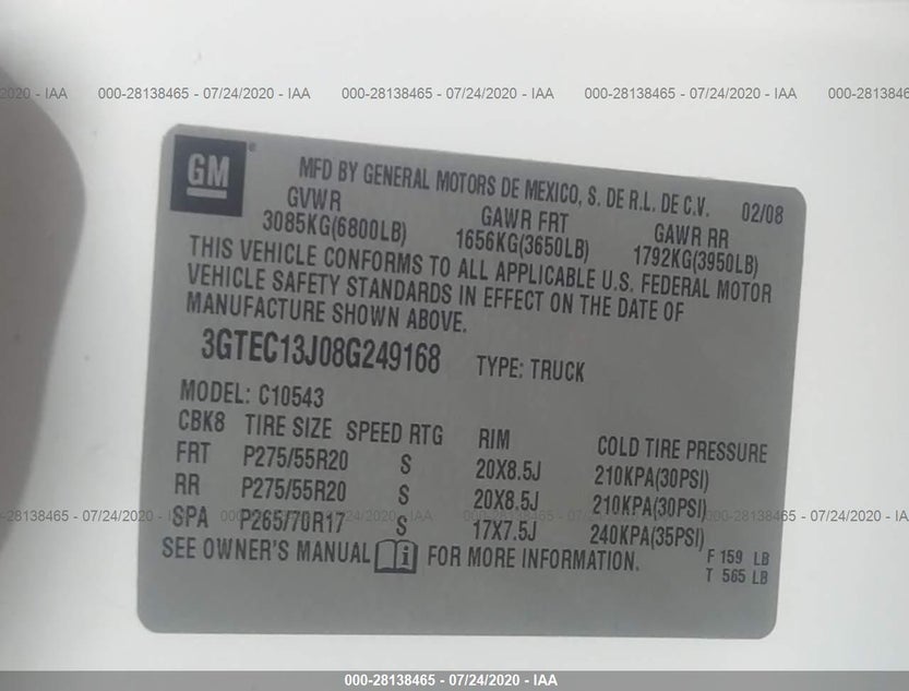 3GTEC13J08G249168