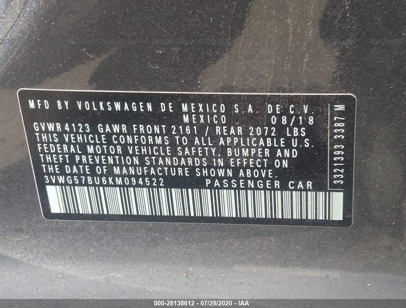 3VWG57BU6KM094522