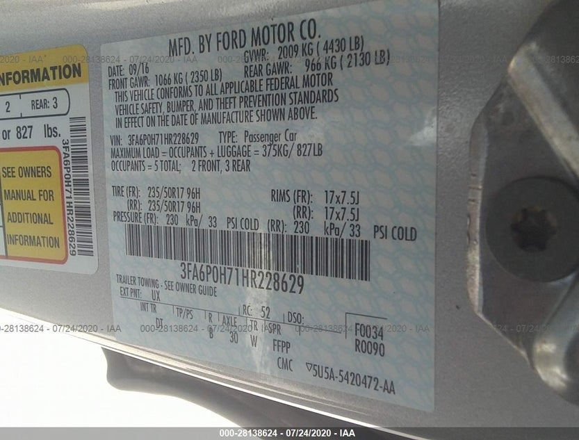 3FA6P0H71HR228629