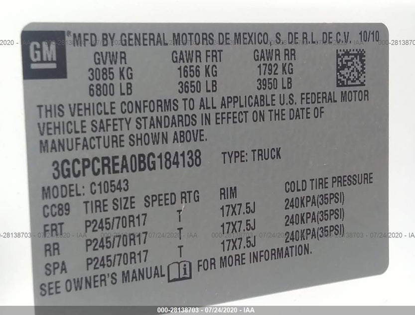 3GCPCREA0BG184138