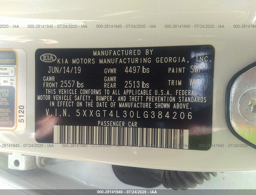 5XXGT4L30LG384206