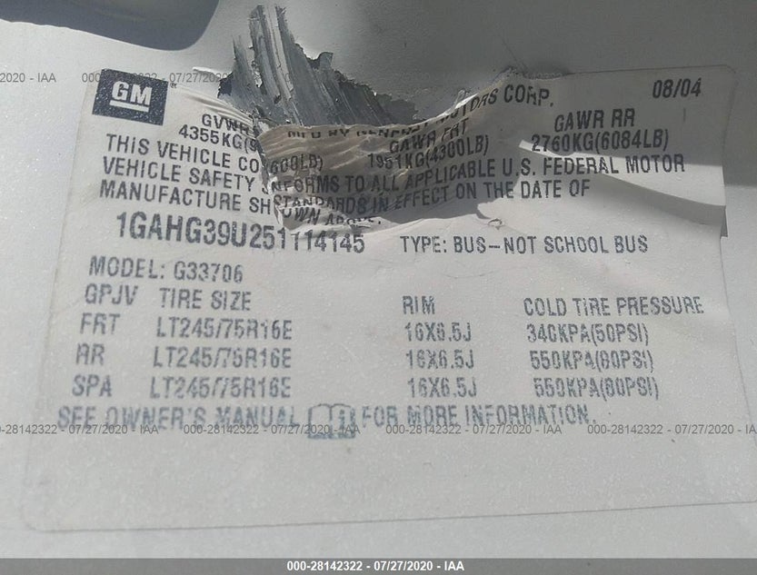1GAHG39U251114145
