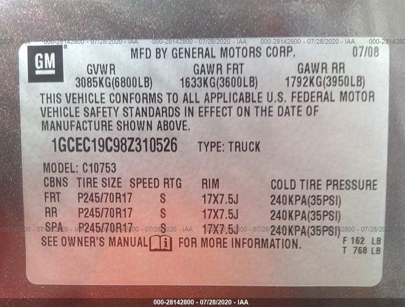 1GCEC19C98Z310526