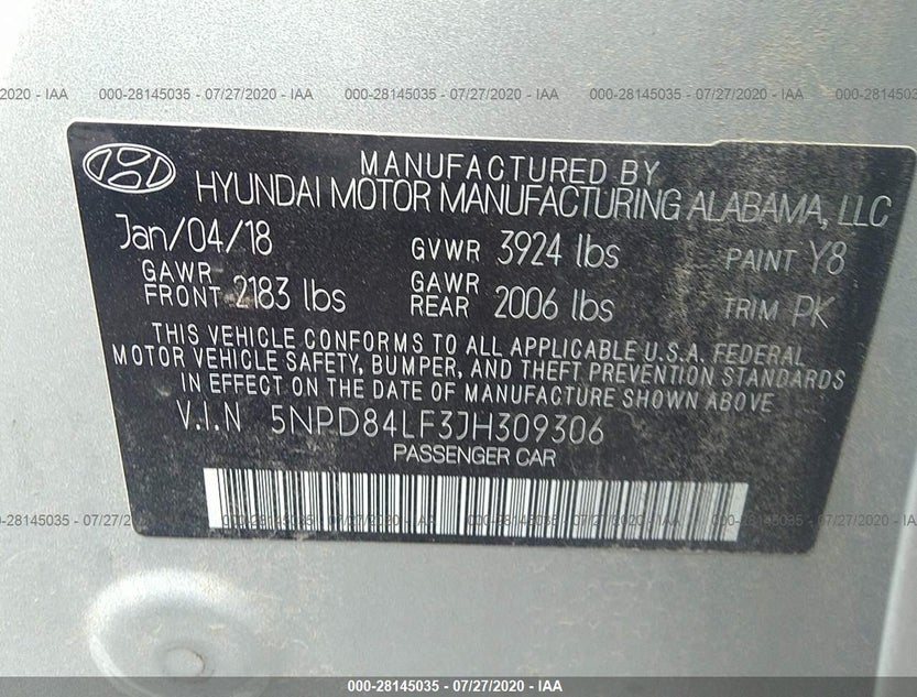 5NPD84LF3JH309306