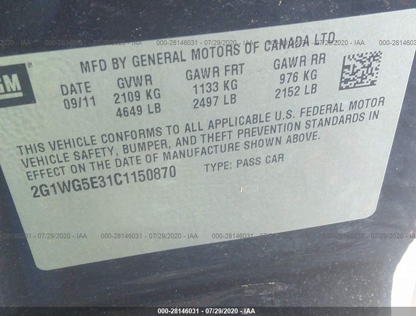 2G1WG5E31C1150870
